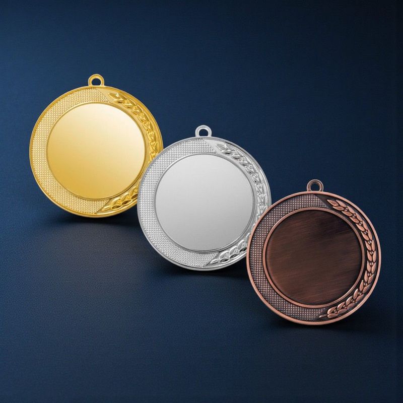 Großformatige Metallmedaille mit ruhiger, ausgewogener Gestaltung und klarer Linienführung. Durchmesser Ø 7 cm