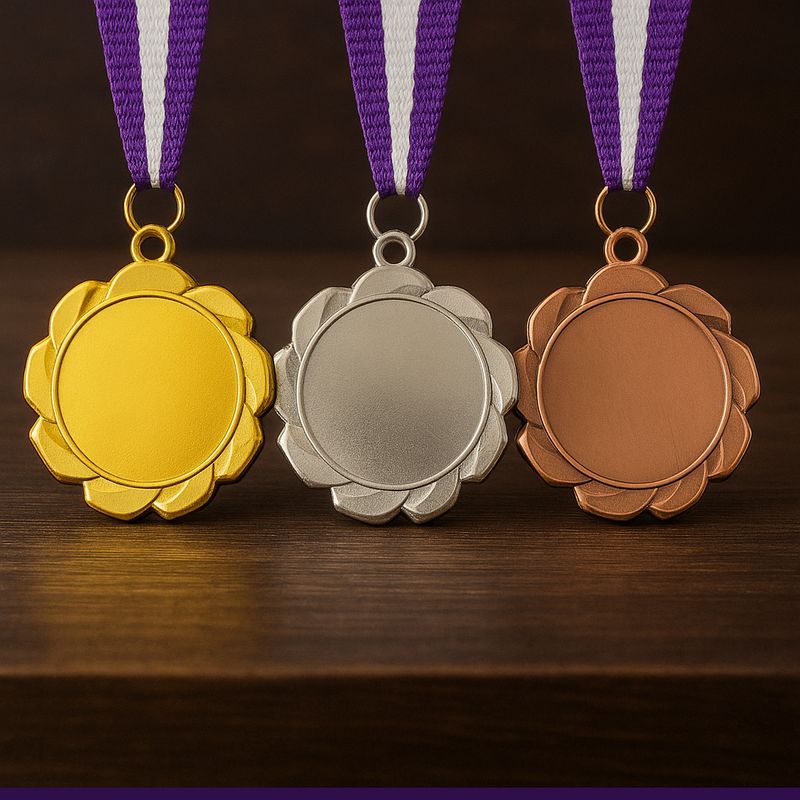 Großformatige Metallmedaille mit weicher, harmonischer Formensprache und klarer Mittelfläche. Durchmesser Ø 7 cm