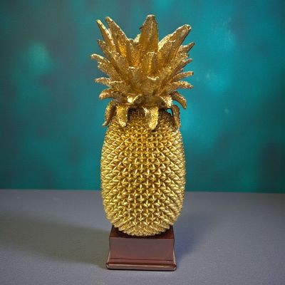 XXXL Golden Pine Ananas-Trophäe in Goldoptik mit imposanter Größe