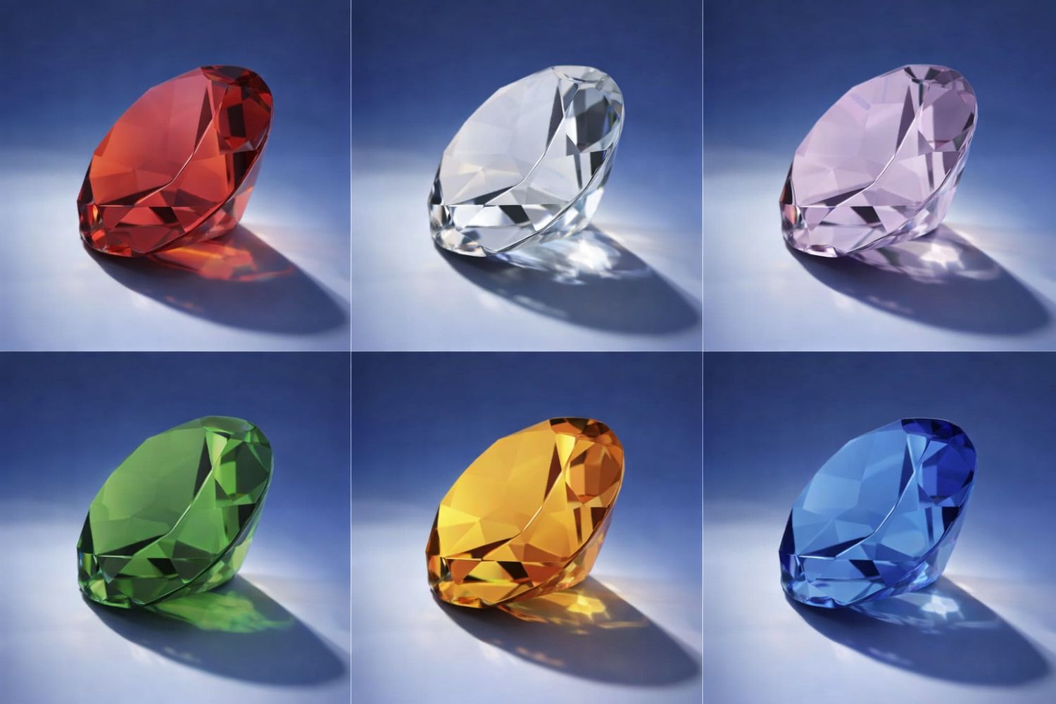 Glasdiamant Ø 8 cm mit facettiertem Schliff aus Glas, erhältlich in verschiedenen Farben