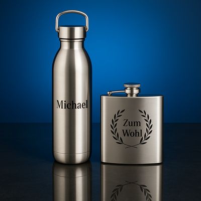 Edelstahl- trinkflaschen, Flachmänner & mehr