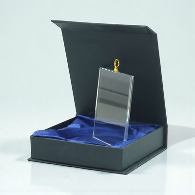 Glasmedaille Glasmedaille Quadra mit Geschenketui, klar transparent, 7 × 6 cm