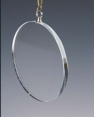 Runde Glasmedaille klar transparent, Ø 7 cm, Stärke 5 mm, inkl. Band