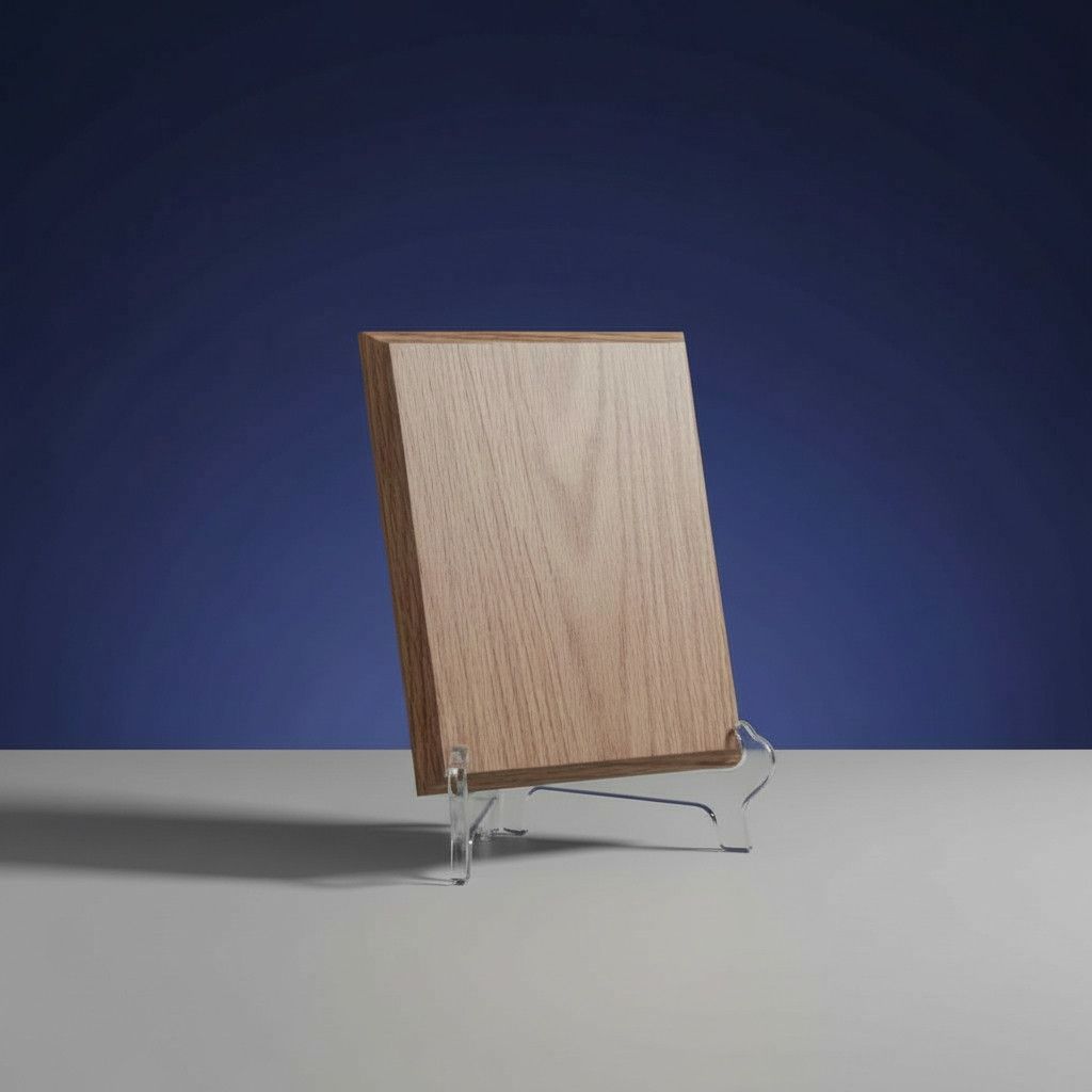 Holzplakette aus Eiche mit natürlicher Maserung in rechteckiger Form