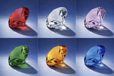 Glasdiamant Ø 8 cm mit facettiertem Schliff aus Glas, erhältlich in verschiedenen Farben