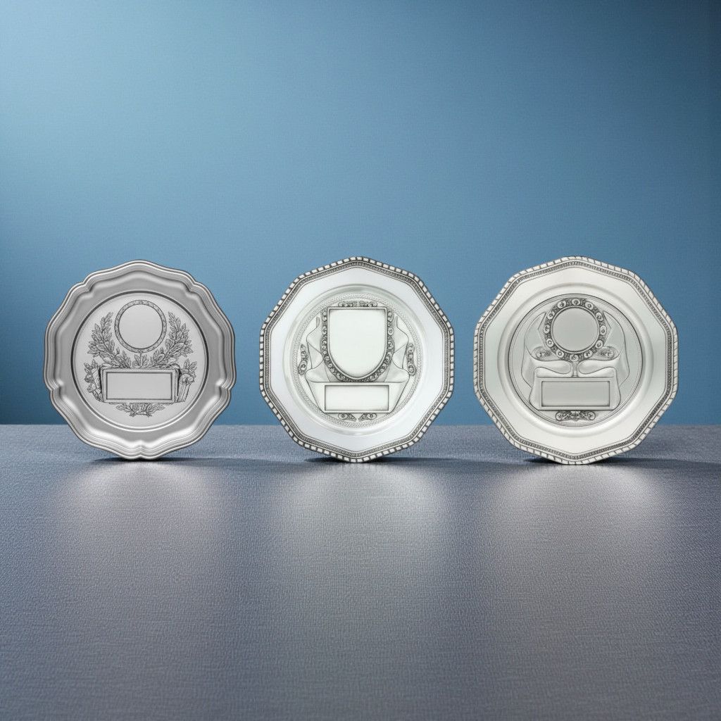 Metallteller Ø 23 cm mit klassischem Design für Ehrungen