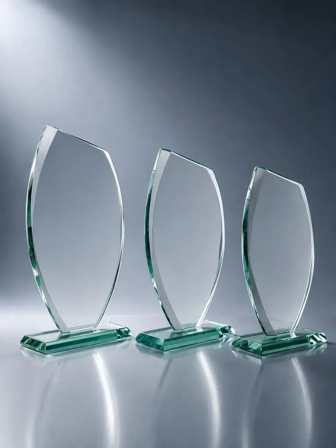 Jadeglas-Trophäe glastrophies-3größen-jadeglas-oben-abgeschrägt-greinecker-pokale