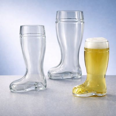 Bierstiefel 3er Serie | ab € 14,00 Bierstiefel aus klarem Glas in drei Größen als originelles Bierglas für Feiern und Events