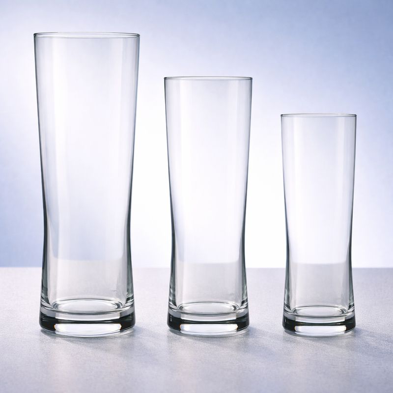 Bierstange Fresh aus klarem Glas in drei Größen als schlichtes Bierglas für Events und Preise