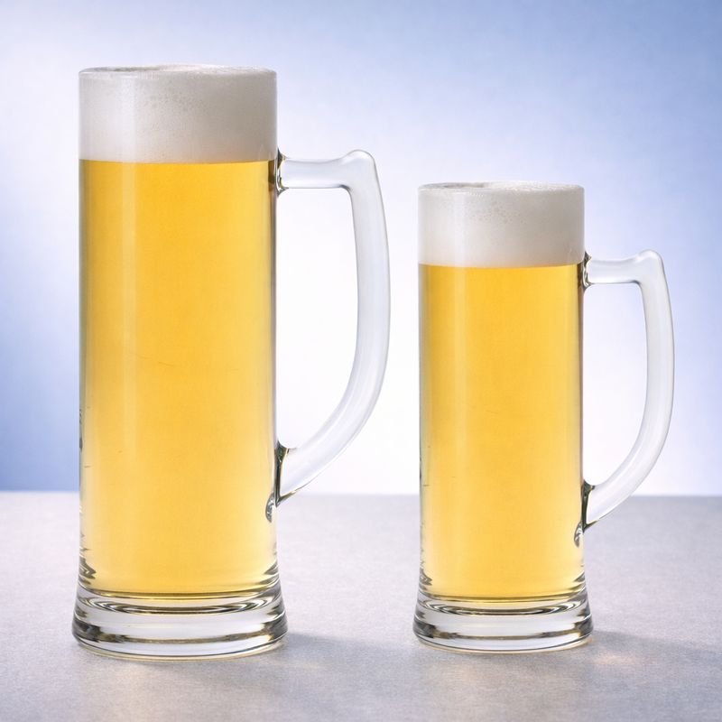 Bierkrug Sauerland aus massivem Klarglas mit Henkel in 0,5 Liter und 0,3 Liter