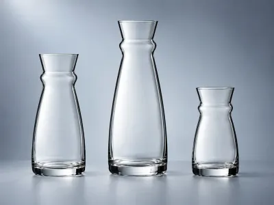 Glaskaraffen Fluid aus Klarglas in drei Größen