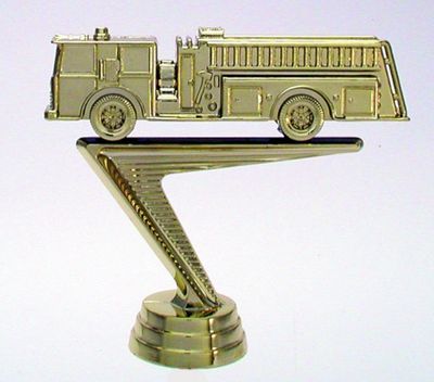 Schraubfigur Feuerwehrauto Gold für Pokale