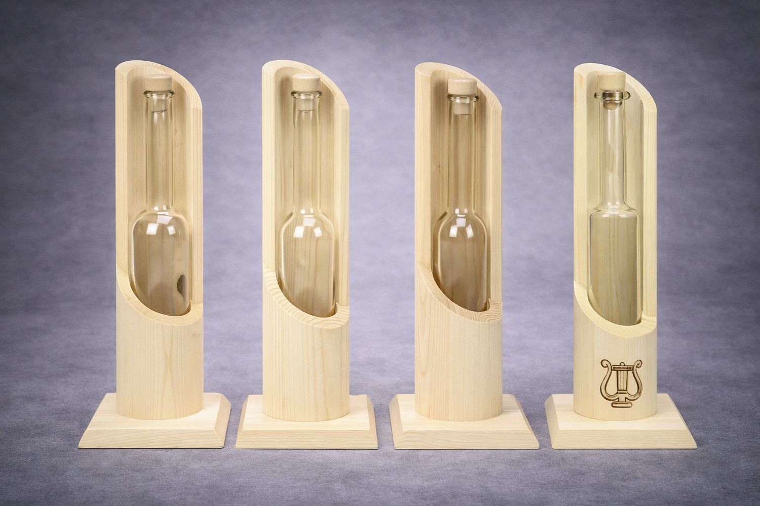 Holz Flaschenständer gravierbar für Schnapsflaschen in verschiedenen Größen