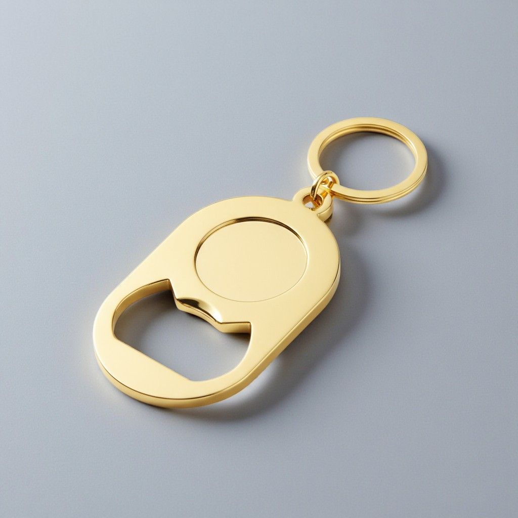 Metall Flaschenöffner Schlüsselanhänger mit Gravurfläche