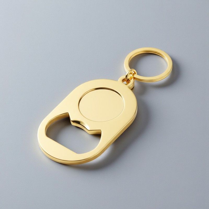 Metall Flaschenöffner Schlüsselanhänger mit Gravurfläche