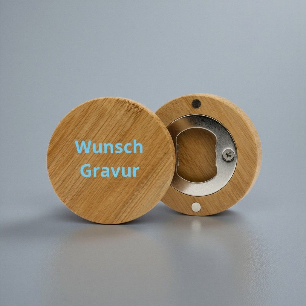 Kapselheber „Bamboo“ mit Magnet, ab € 4,50 Runder Bambus Kapselheber mit Magnet und individueller Gravur