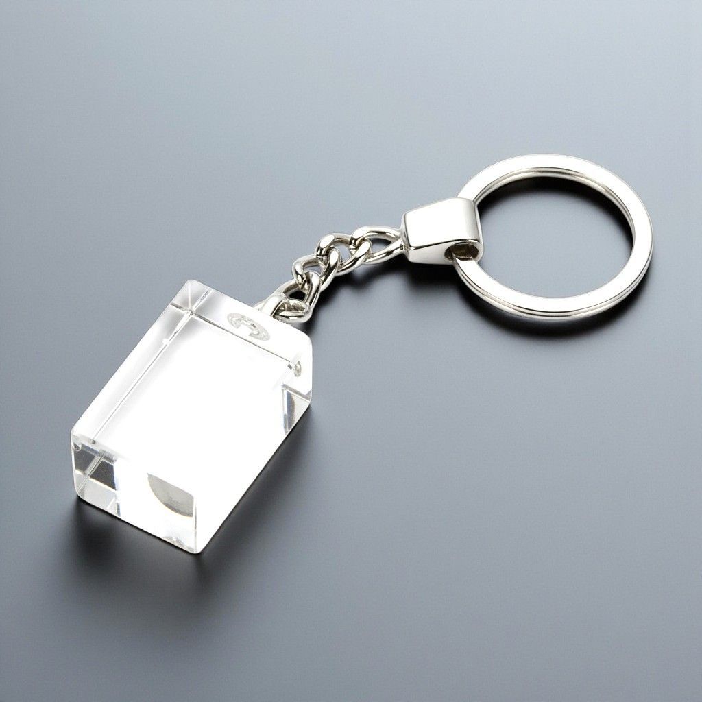 Glas Schlüsselanhänger Quader im Etui