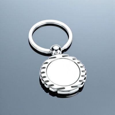 Metall Schlüsselanhänger mit Einkaufswagenchip und Emblem