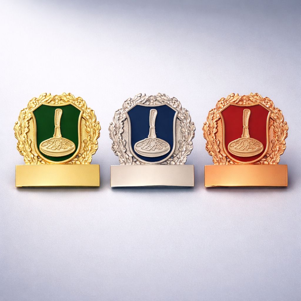 Ansteckpin Eis,-stock mit Clipverschluss Gold Silber Bronze