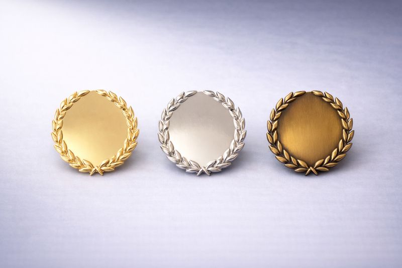Ansteckpin Lorbeerkranz 33 mm in Gold Silber Bronze mit Clipverschluss

SEO-Titel: