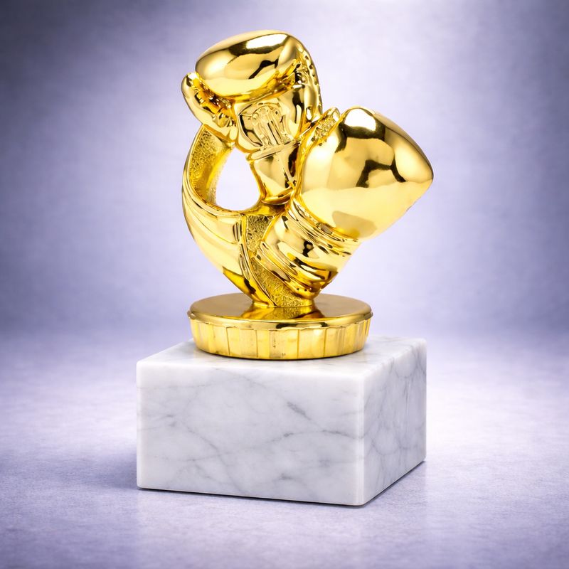 Boxhandschuhe Schraubfigur gold mit Gewinde für Pokale