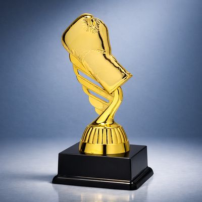 Boxhandschuh Trophy Boxhandschuh Trophäe gold mit schwarzem Sockel in drei Größen