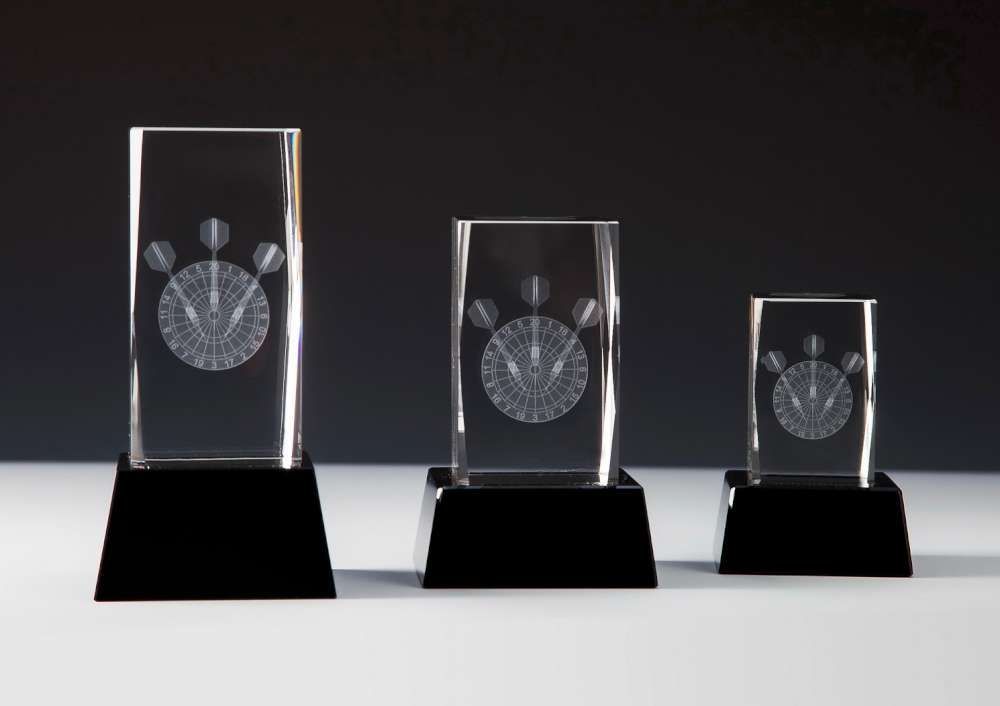 3D Glasblock Darts mit Dartboard Lasergravur