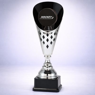 Eishockey Pokal Pro XXL silver, ab € 65,00 Eishockeypokal Silber mit Emblemhalter Puck Look