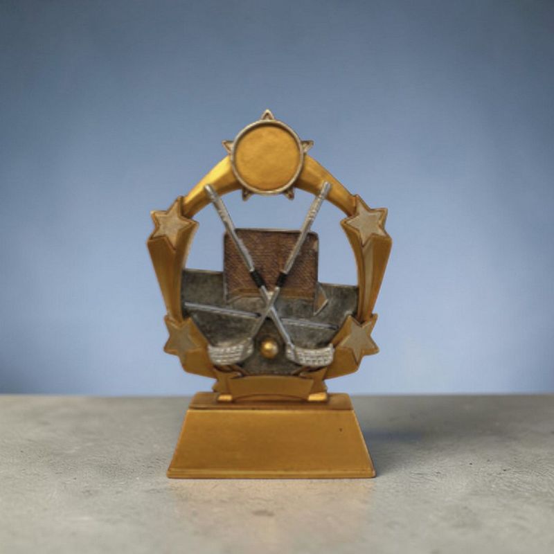 Eishockey Resinfigur mit Schlägern und Tor