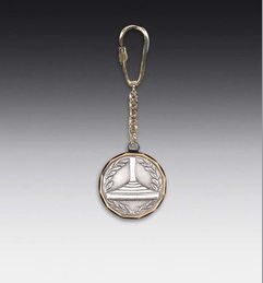 Schlüsselanhänger Eisstock versilbert, ab € 4,10 Eisstock Schlüsselanhänger versilbert mit Gravur