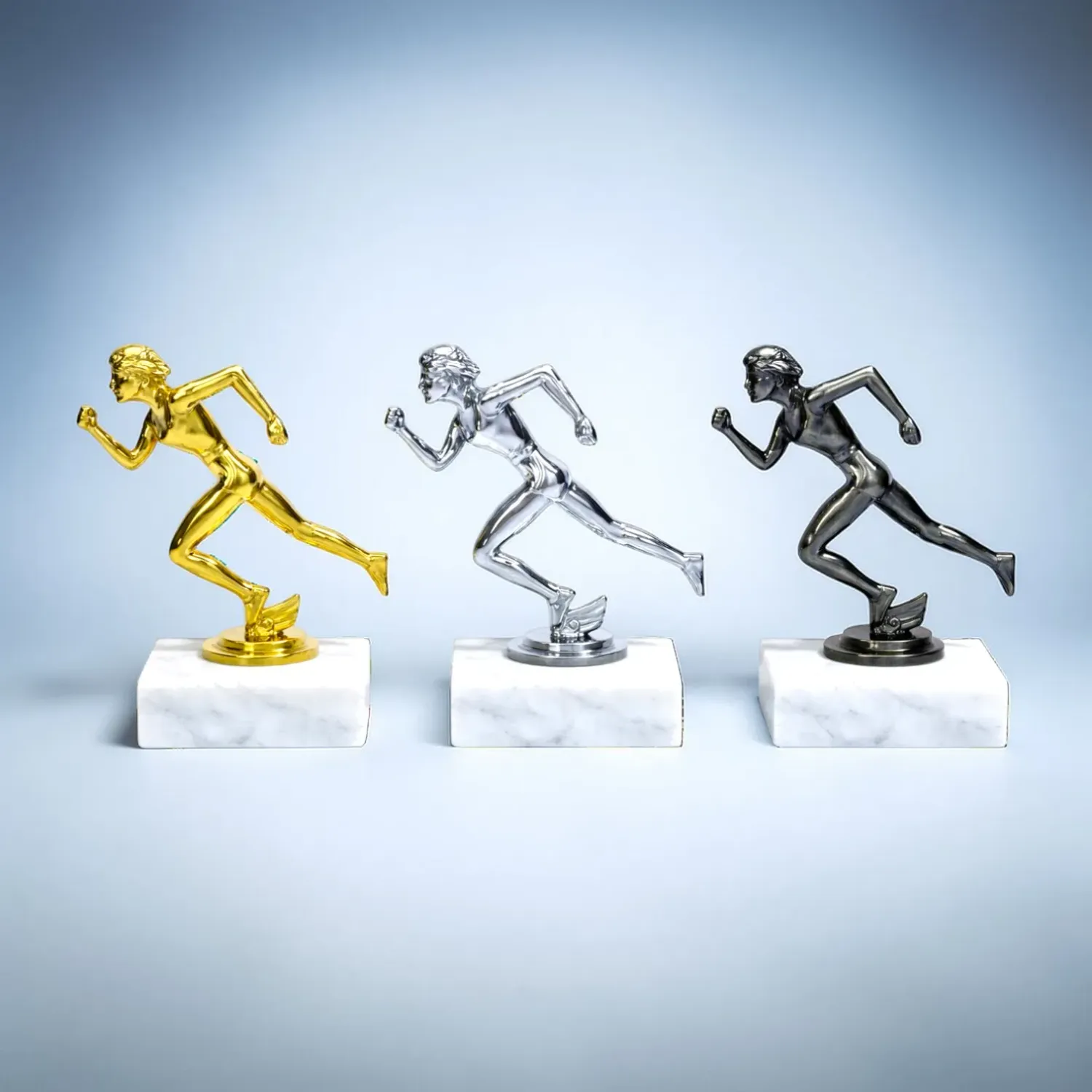 Läufer Schraubfigur Herren auf Marmorsockel, ab € 3,15 schraubfiguren, gold, silber, bronze läuferin auf marmorsockel