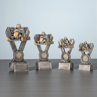 Motorsport Trophäe „Race Frame“ ab € 9,50 Motorsport Trophäe Kart Serie 4er Set Resin mit Emblem und Gravur