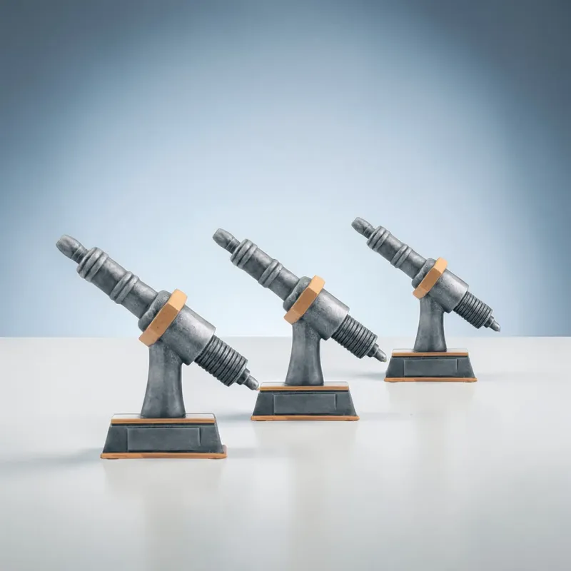 Motorsport Trophäe Zündkerze Spark Plug Resin mit Sockel Gravur