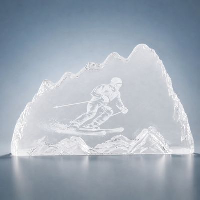 Glastrophäe Eisberg ab € 64,00 Glastrophäe Eisberg massives Klarglas strukturierte Oberfläche Award