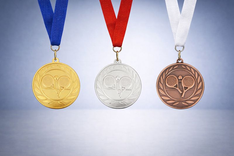 Padel Medaillen Metall geprägt Gold Silber Bronze 5 cm