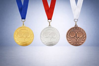 Padel Medaillen Metall geprägt Gold Silber Bronze 5 cm