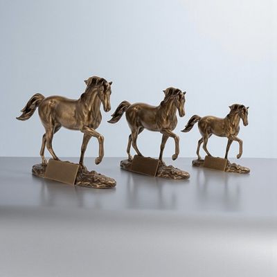 Pferdefigur Resin Galopp Serie 3 Größen bronze Reitsport Auszeichnung