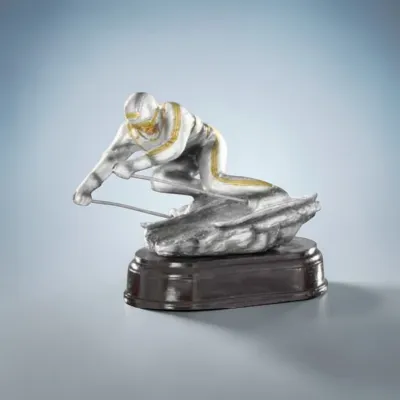 Skirennläufer Resinfigur „Carve“ ab € 25,00 Skirennläufer Resinfigur silber gold auf schwarzem Sockel 20 cm