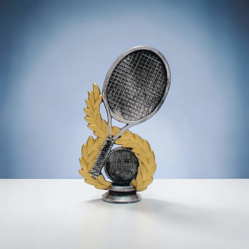 Tennis Schraubfigur mit Schläger und Lorbeerkranz für Pokale