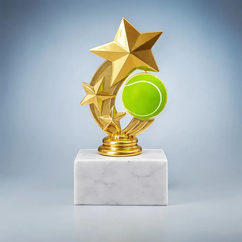 Tennis Schraubfigur Stern mit drehbarem Ball