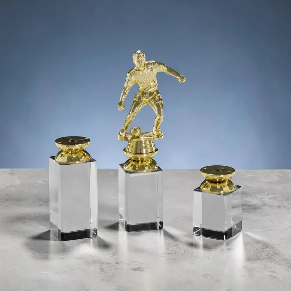 Pokal mit klarem Kristallglas-Sockel und Schraubsockel für Figuren