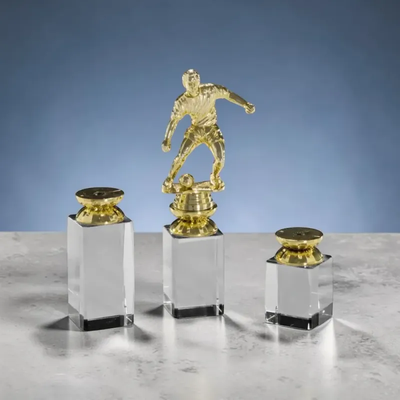 Pokal mit klarem Kristallglas-Sockel und Schraubsockel für Figuren