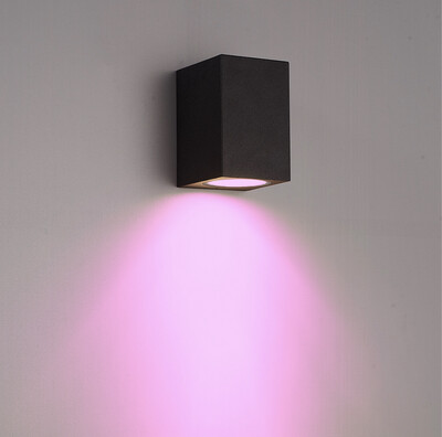 Moderne Wandlamp Zwart - Vierkant Armatuur - RGB Multicolors