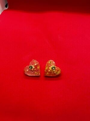 Gold hearts post earrings