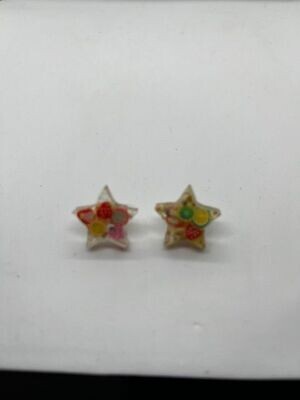 Multi color star post earrings