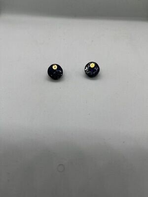 Metallic blue and black post earrings
