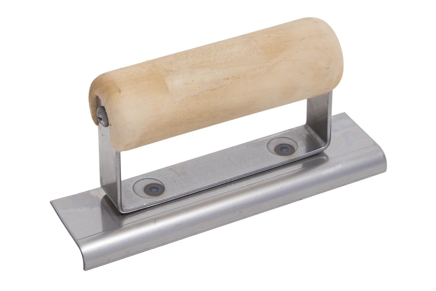 Marshalltown 13884 - QLT Stainless Steel Edger w/ Wood Handle, 6&quot; x 2-1/2&quot;, 1/4&quot;R, 3/8&quot;L