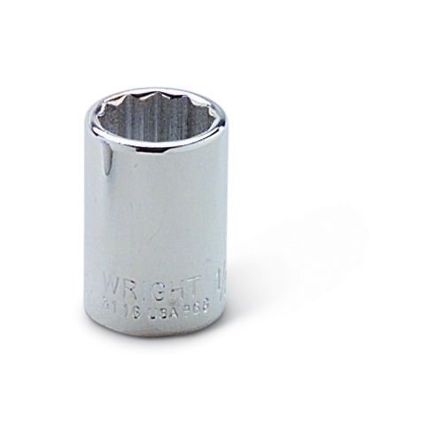 Wright Tool 3108 - 3/8&quot; Drive 12 Point Chrome Socket, 1/4&quot;