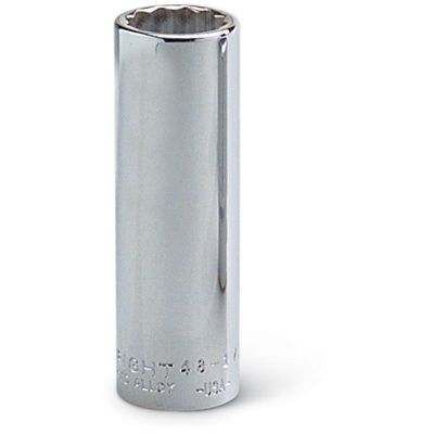 Wright Tool 4628 - 1/2&quot; Drive 12 Point Chrome Deep Socket, 7/8&quot;