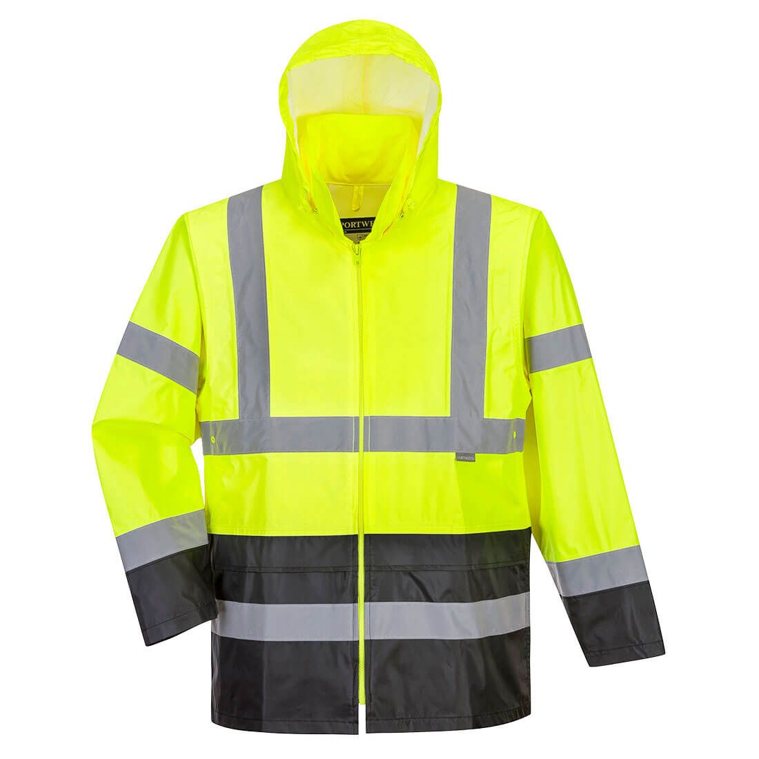 Portwest UH443YBRXL - Hi-Vis Contrast Rain Traffic Jacket, XL